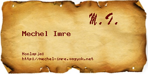 Mechel Imre névjegykártya